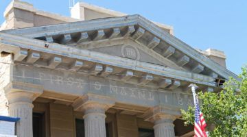 Doric columns support a beautiful pediment